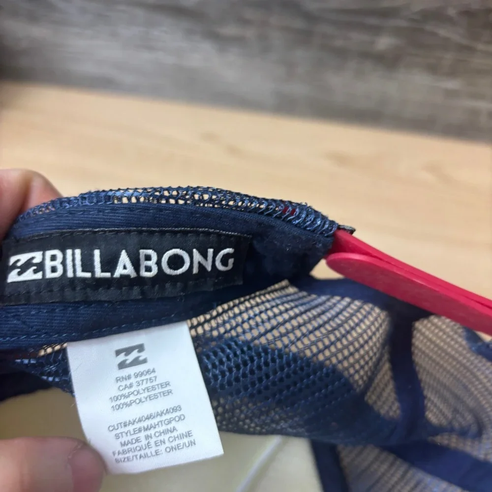BillaBong Hat Cap Snap Back Blue Red Trucker‎ Surf Surfing Adjustable